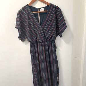 Sienna Sky Navy Blue Striped Jumpsuit Size Small